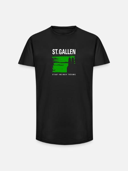 St.Gallen mit Münster - Long Fit Männer T-Shirt - Schwarz