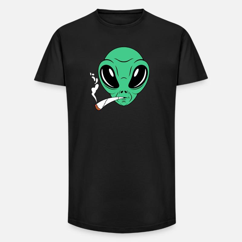 Raucher Alien - Long Fit Männer T-Shirt - Schwarz