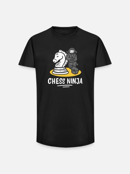 Joueurs d’échecs - T-shirt coupe longue homme - noir