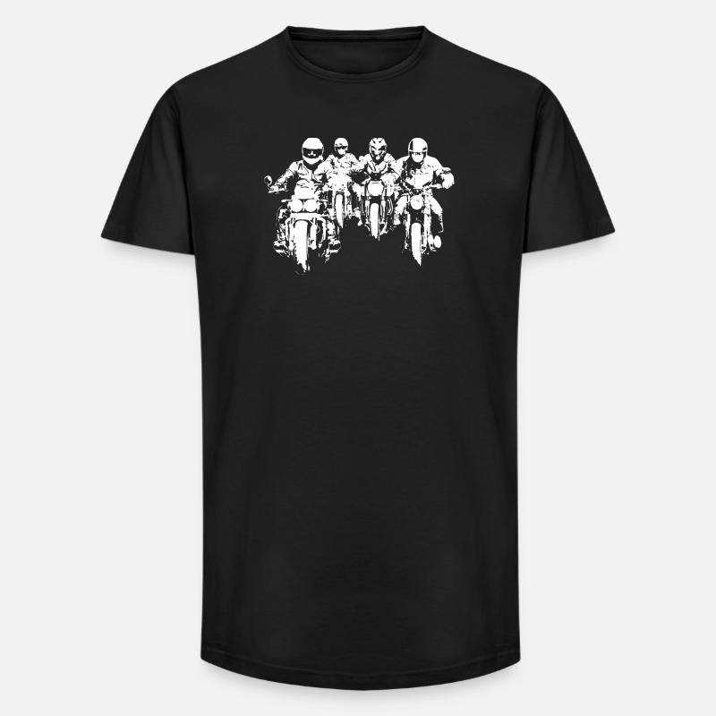 Bikergroup white - Long Fit Männer T-Shirt - Schwarz