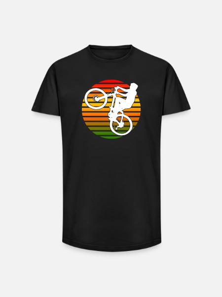 Wheelie wheel cycling gift - Long Fit Men's T-Shirt - black