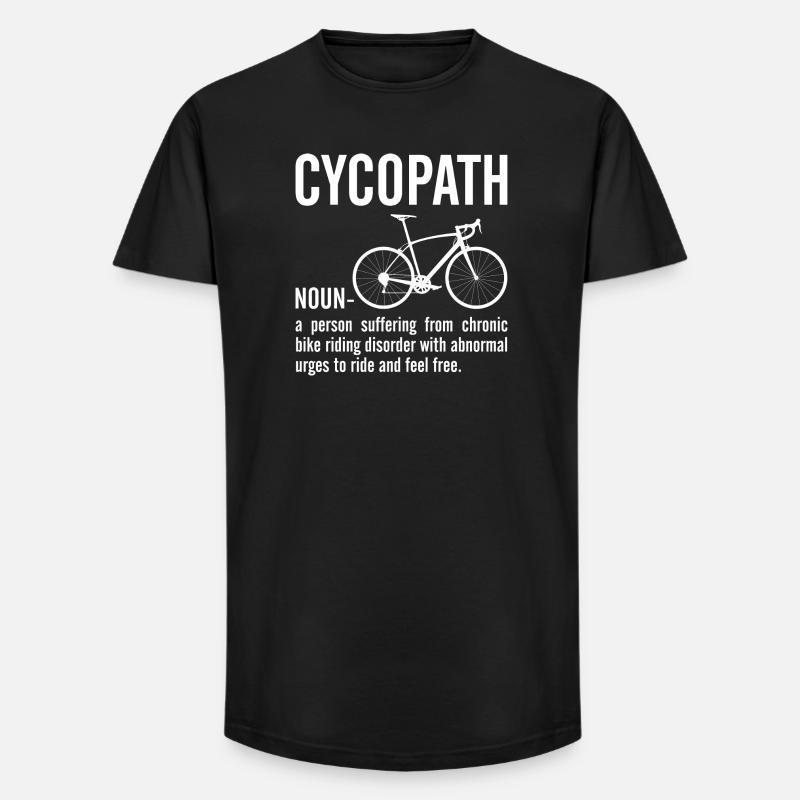 Cyclopath Bicycle Bold Quote Tee - Long Fit Männer T-Shirt - Schwarz