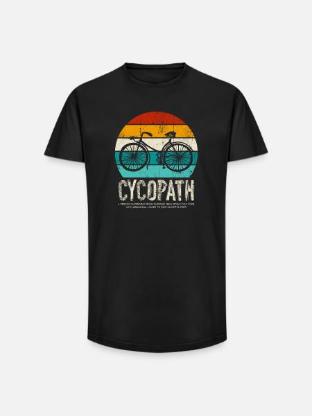 Cycopath Bicycle Retro Sunset - Long Fit Men's T-Shirt - black