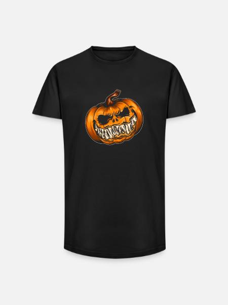 Spooky Pumpkin Laugh - Long Fit Men's T-Shirt - black