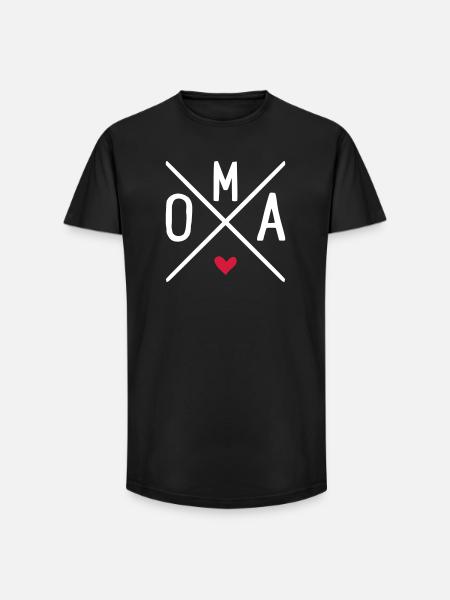 Oma - Long Fit Männer T-Shirt - Schwarz