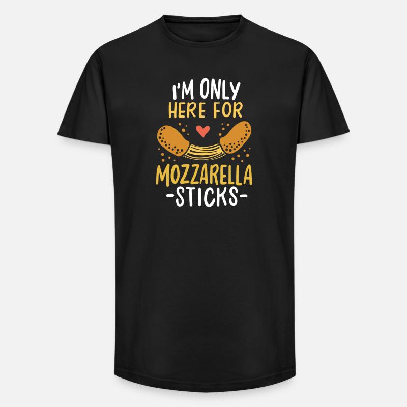 Mozzarella-Sticks - Long Fit Männer T-Shirt - Schwarz