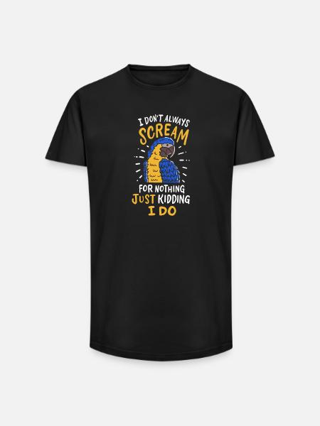 Parrot Cockatiel Parakeet Parakeet - Long Fit Men's T-Shirt - black