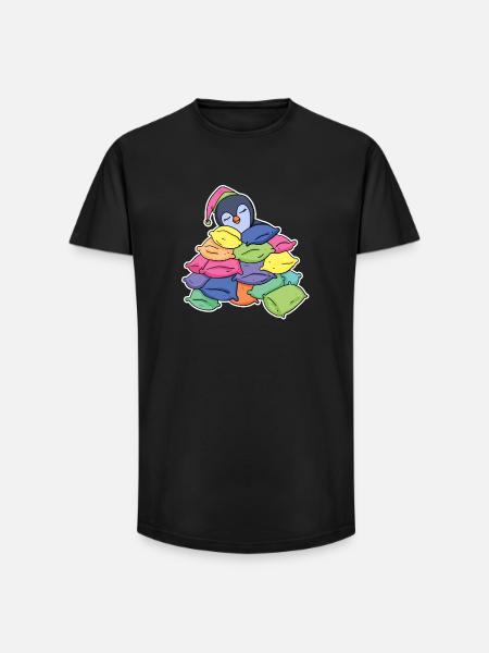 Sleeping penguin - Long Fit Men's T-Shirt - black