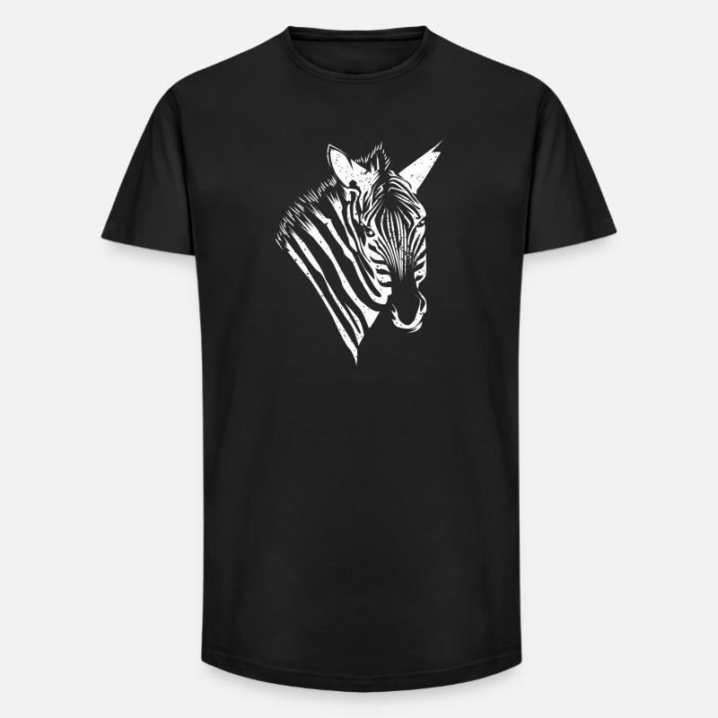 Zebra - Long Fit Männer T-Shirt - Schwarz
