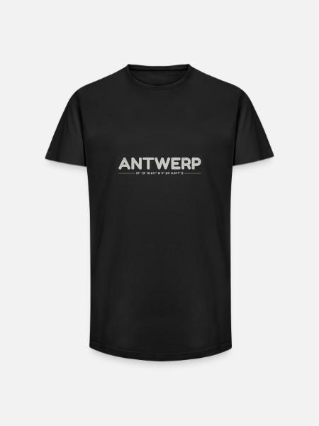 Coordonnées GPS Anvers Anvers - T-shirt coupe longue homme - noir