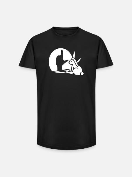 Rabbit shadow hand Loser Misfit hand sign language - Long Fit Men's T-Shirt - black