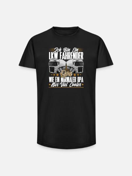 Lkw Fahrer Opa - Long Fit Männer T-Shirt - Schwarz