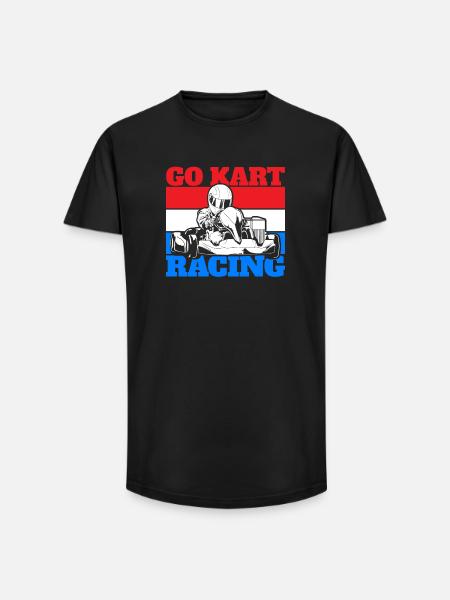 Go Kart Go Cart Racing - Long fit herre T-shirt - sort
