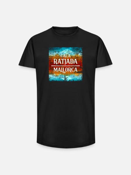 Festive Mallorca fan design - Long Fit Men's T-Shirt - black