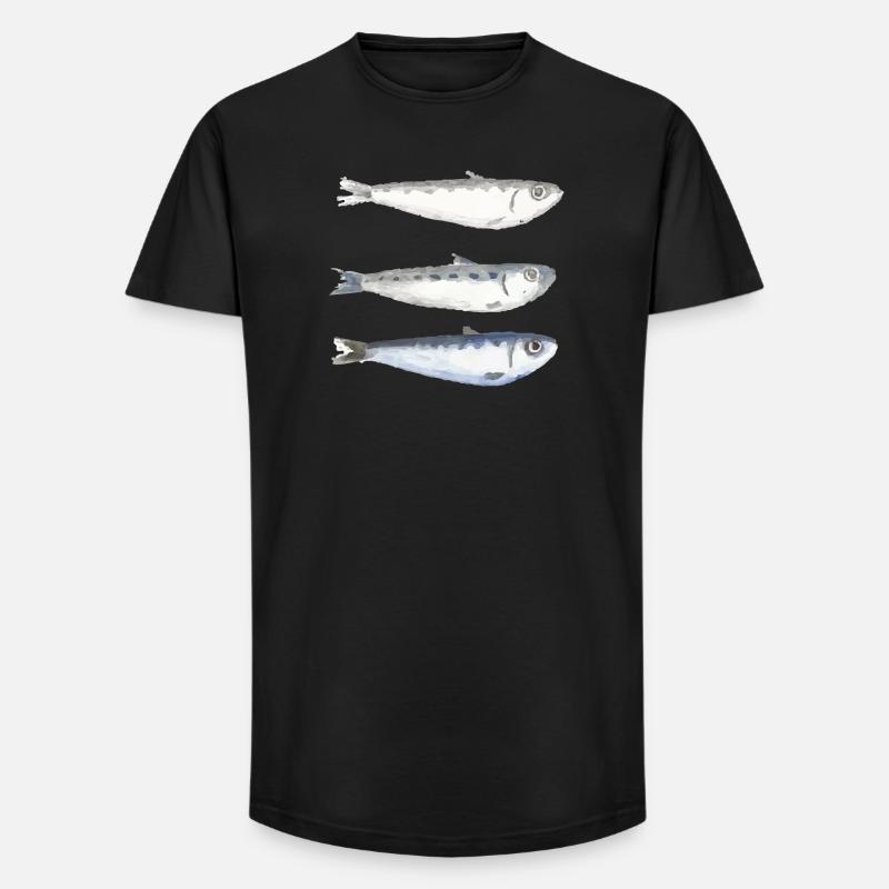 sardina - T-shirt uomo a vestibilità lunga - nero