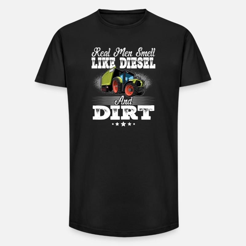 Traktor Lustiger Spruch - Long Fit Männer T-Shirt - Schwarz