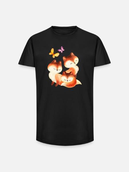 Wasserfuchs Trio - Long Fit Men's T-Shirt - black