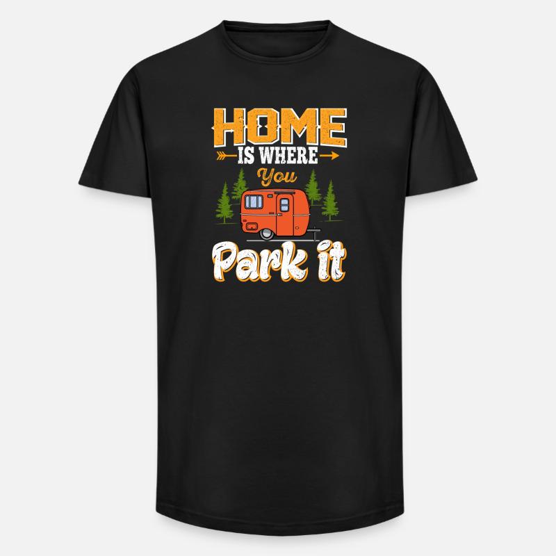Camping - Long Fit Männer T-Shirt - Schwarz