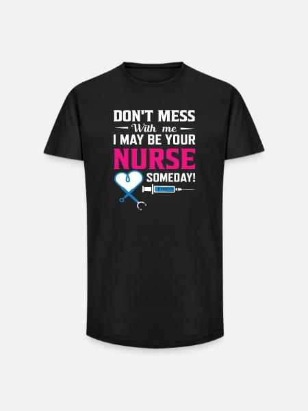 Infirmière - T-shirt coupe longue homme - noir