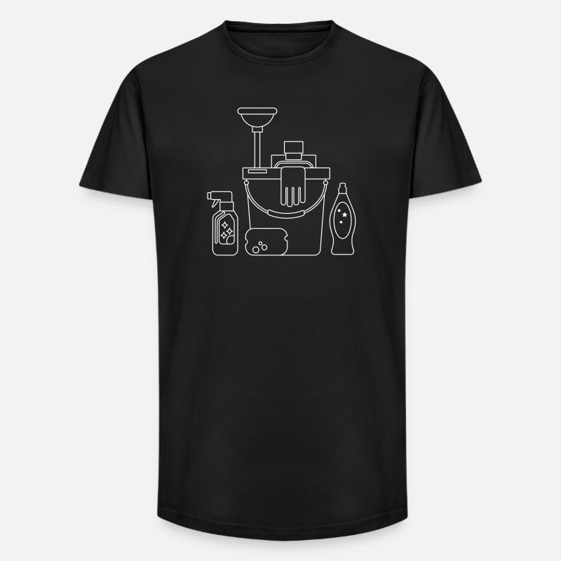 Putzeimer - Long Fit Männer T-Shirt - Schwarz