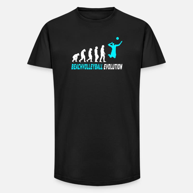 Beachvolleyball Evolution Design / Geschenkidee - Long Fit Männer T-Shirt - Schwarz
