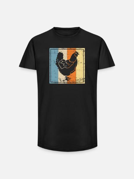 Huhn - Long Fit Männer T-Shirt - Schwarz