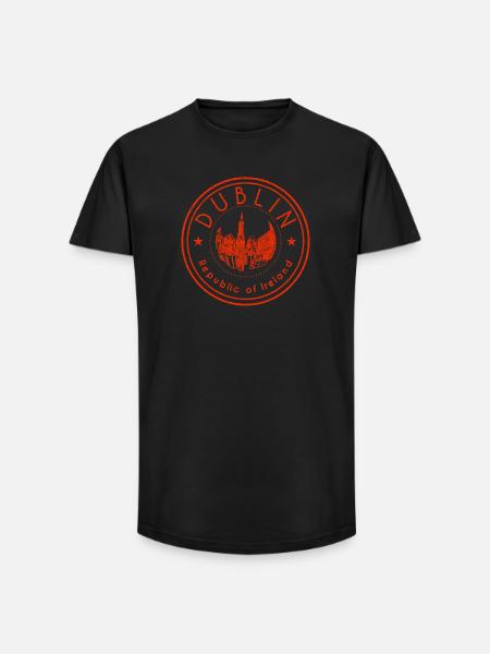 Dublin Skyline Stempel - Long Fit Männer T-Shirt - Schwarz