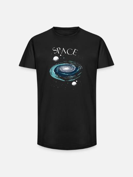 Space Weltraum - Long Fit Men's T-Shirt - black