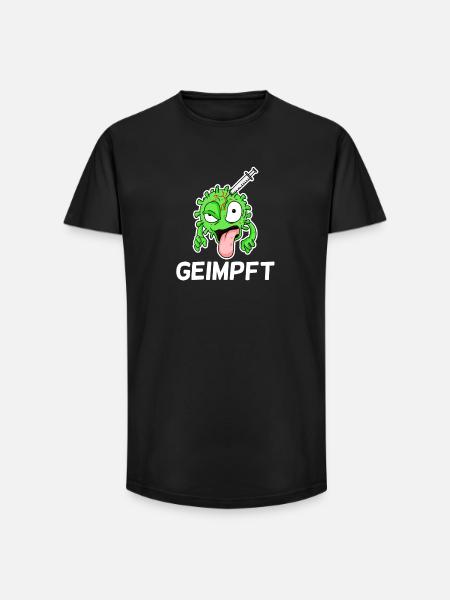Geimpft - Long Fit Männer T-Shirt - Schwarz