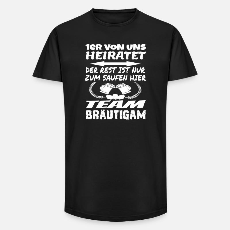 Team Bräutigam - Long Fit Männer T-Shirt - Schwarz