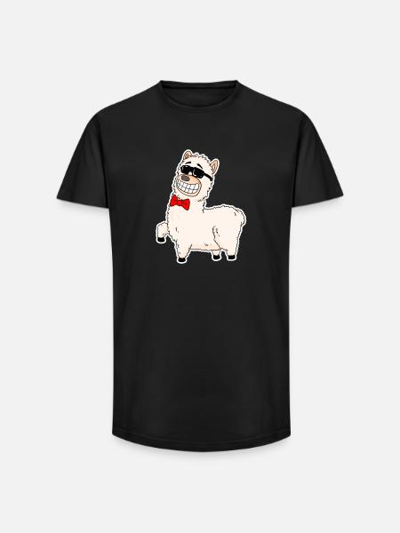 Alpaca - Long Fit Men's T-Shirt - black