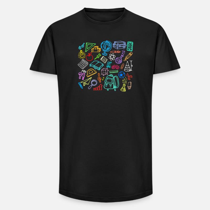 Schule Lernen Pauken Schulstart Schulanfang - Long Fit Männer T-Shirt - Schwarz