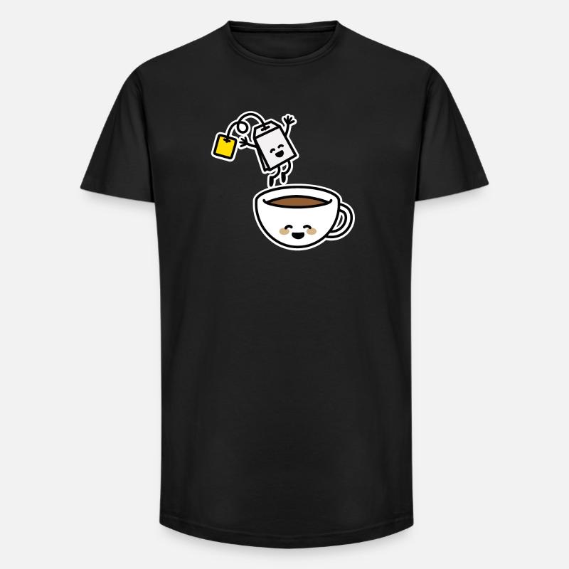 Teebeutel Tee Teetasse Teetrinker Teeliebhaber - Long Fit Männer T-Shirt - Schwarz