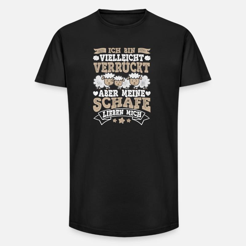 Schaf - Long Fit Männer T-Shirt - Schwarz