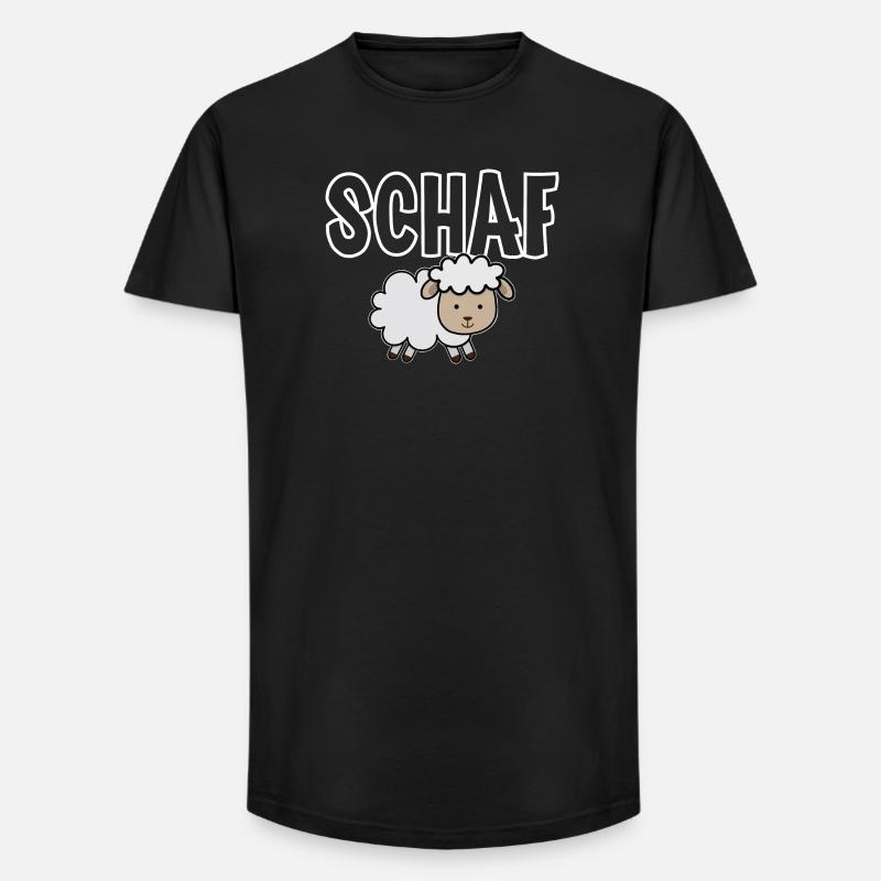 Schaf - Long Fit Männer T-Shirt - Schwarz