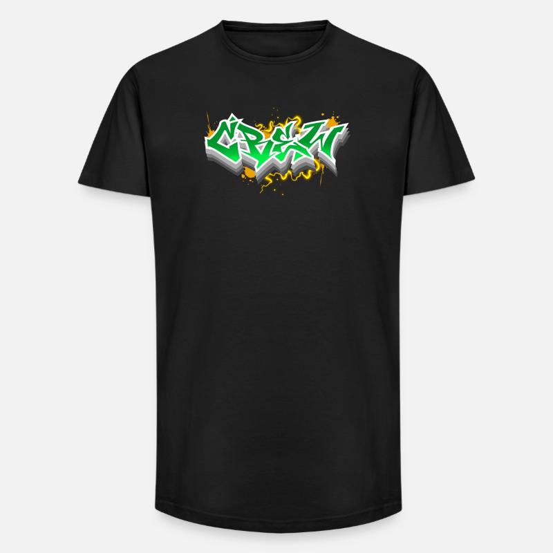 Crew - Long Fit Männer T-Shirt - Schwarz