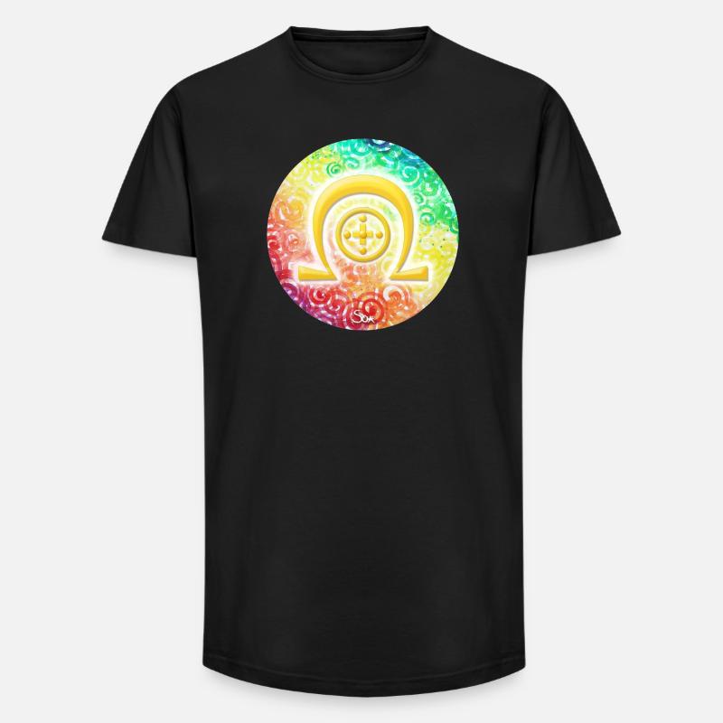 Regenbogen-Dimensionssymbol Heilung - Sonja Ariel - Long Fit Männer T-Shirt - Schwarz