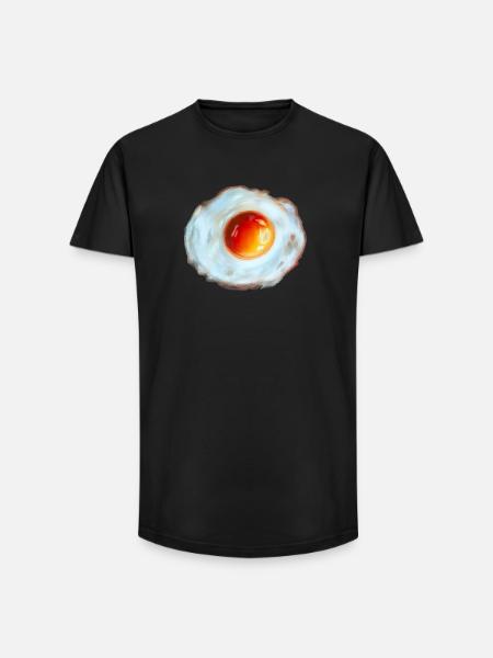 Oeuf Soleil Aquarelle - T-shirt coupe longue homme - noir