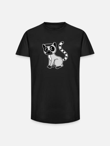 Lemur Primate Gift - Long Fit Men's T-Shirt - black