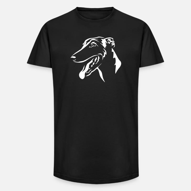 Greyhound Kopf "Black Edition" - Long Fit Männer T-Shirt - Schwarz