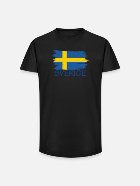 Sverige Sweden Sweden Flag Design - Long Fit Men's T-Shirt - black
