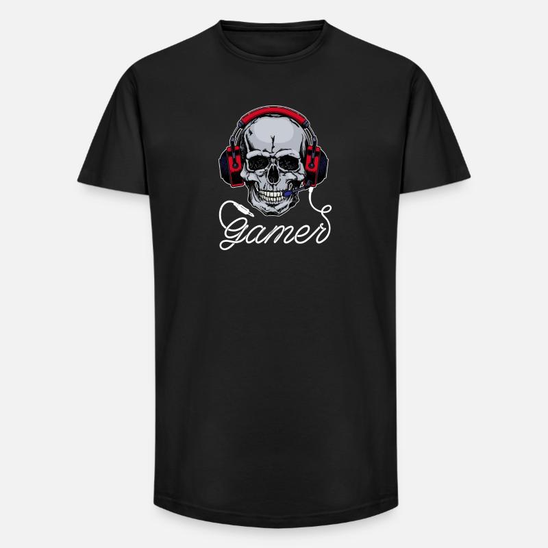 Gamer Headset Zocker - Long Fit Männer T-Shirt - Schwarz