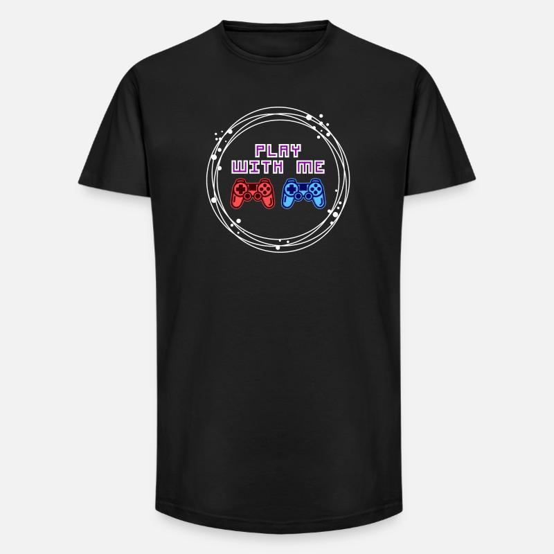 Multiplayer Gamer Controller Zocker - Long Fit Männer T-Shirt - Schwarz