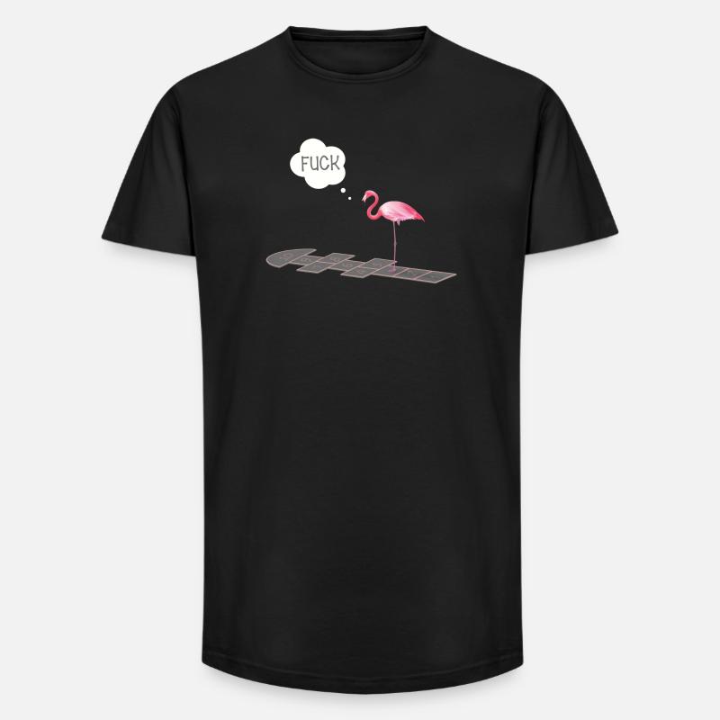 Flamingo with a problem - Long Fit Men's T-Shirt - black
