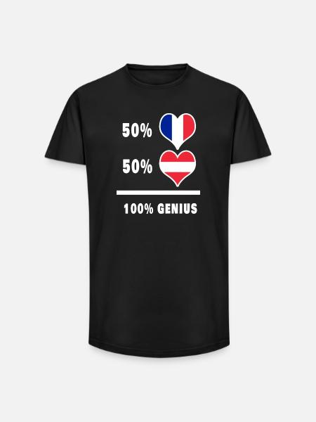 France and Austria Ingenious / Gift - Long Fit Men's T-Shirt - black