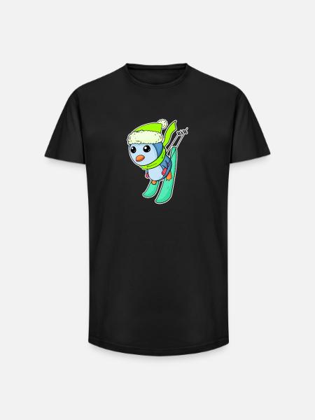 Ski - T-shirt coupe longue homme - noir