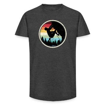 Rainbow Forest Climber Silhouette - Long Fit Männer T-Shirt - Anthrazit - Vorne - AI Model Male 185 light (185cm)