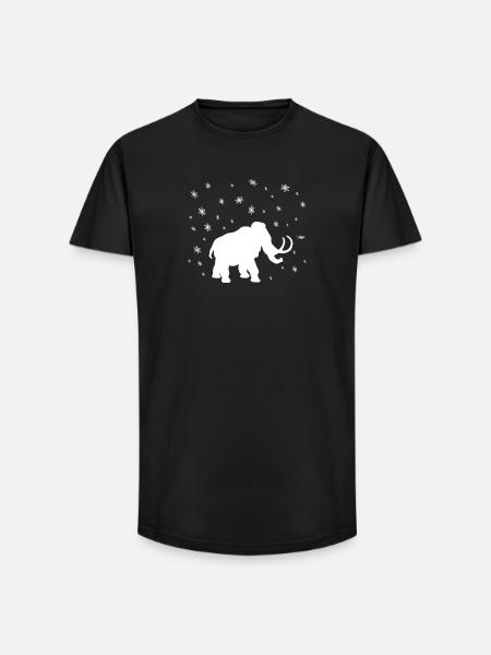 Mammoth In The Snow - Long Fit Men's T-Shirt - black