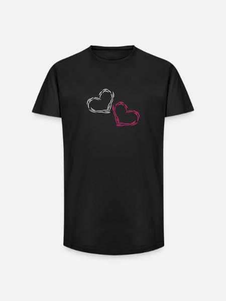 Herz Herzchen - Long Fit Männer T-Shirt - Schwarz