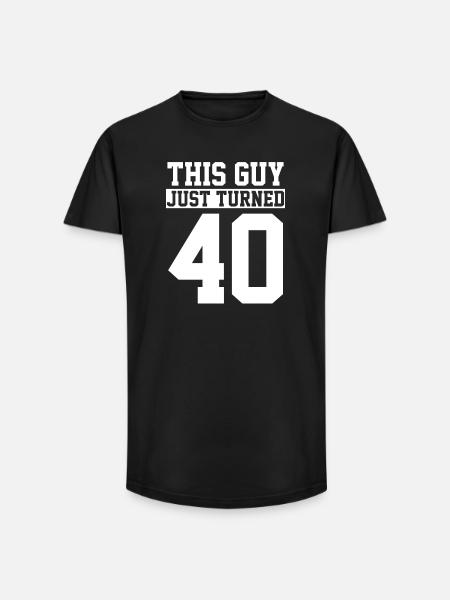 40e anniversaire Quarante ans - T-shirt coupe longue homme - noir